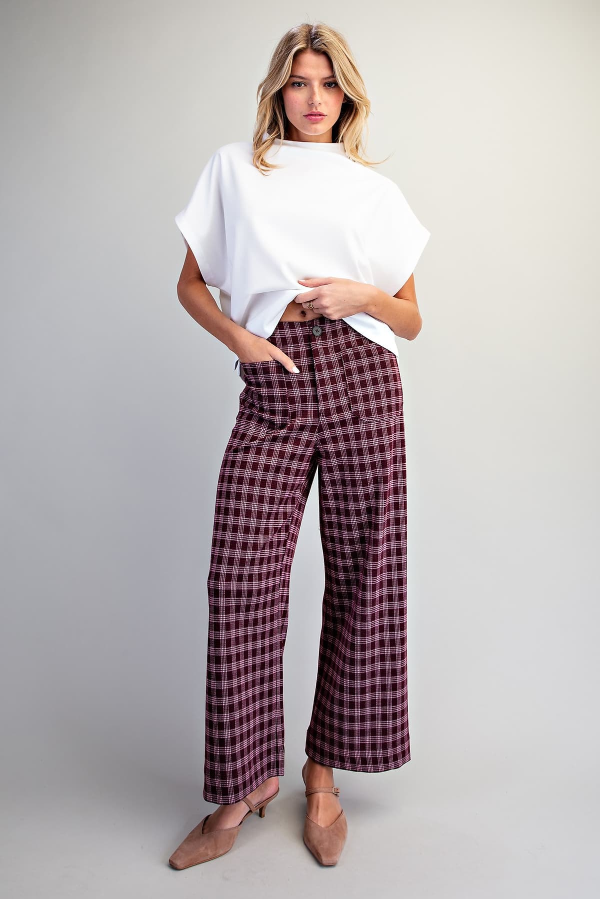 PK16889 - BURGUNDY PLAID