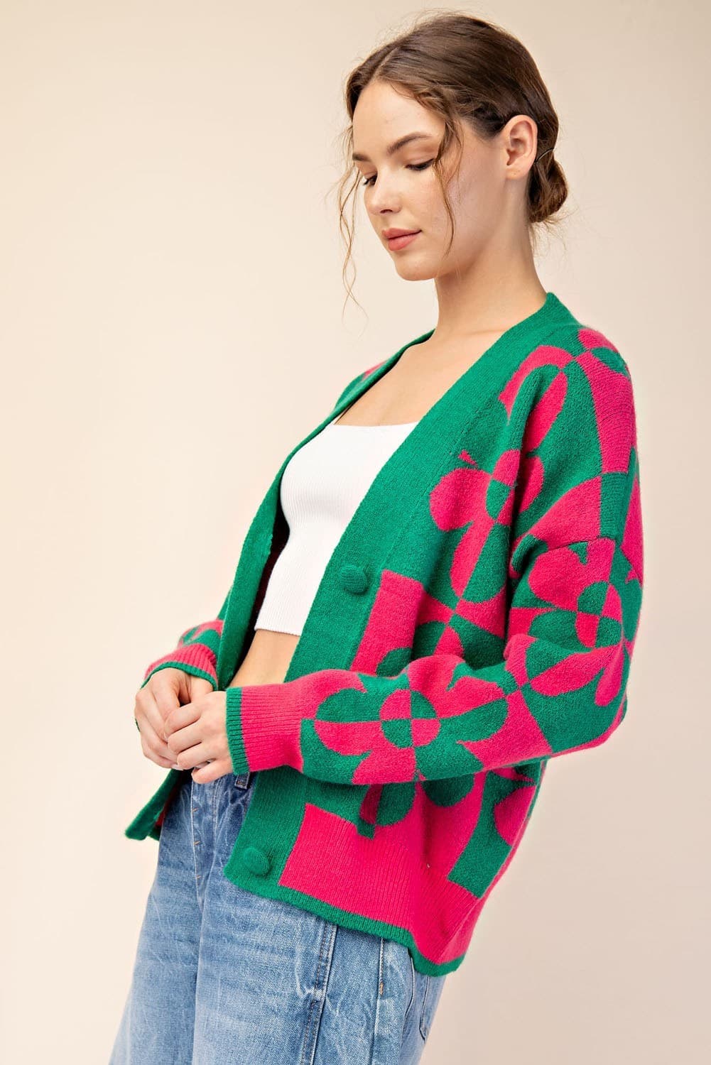 SJG8482 - GREEN / HOT PINK