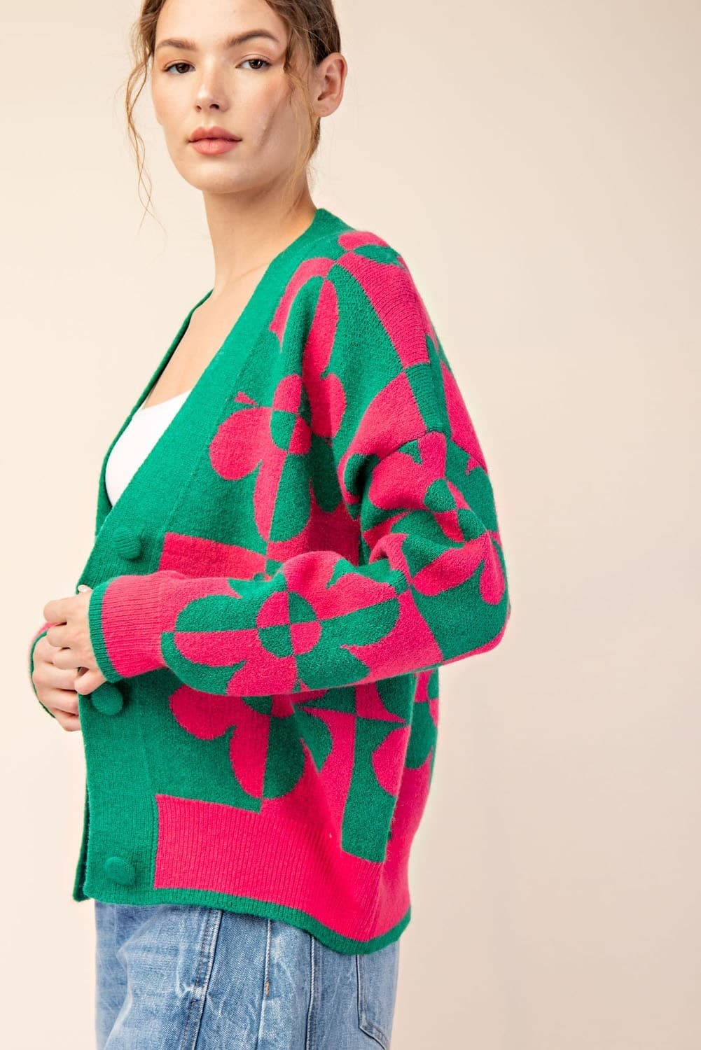 SJG8482 - GREEN / HOT PINK