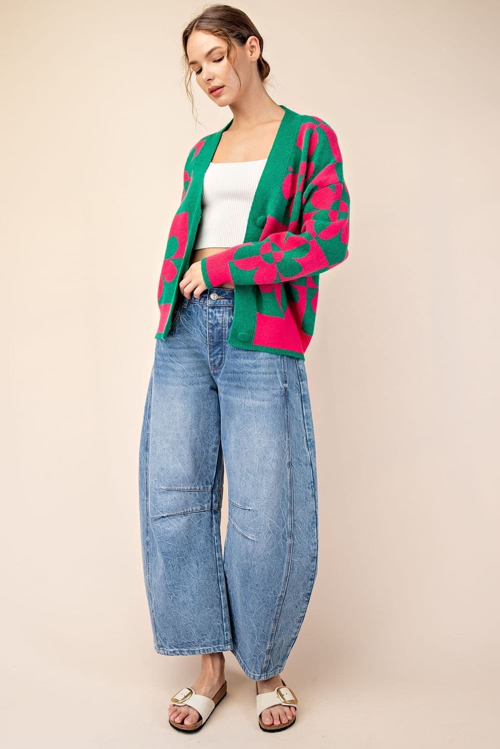 SJG8482 - GREEN / HOT PINK