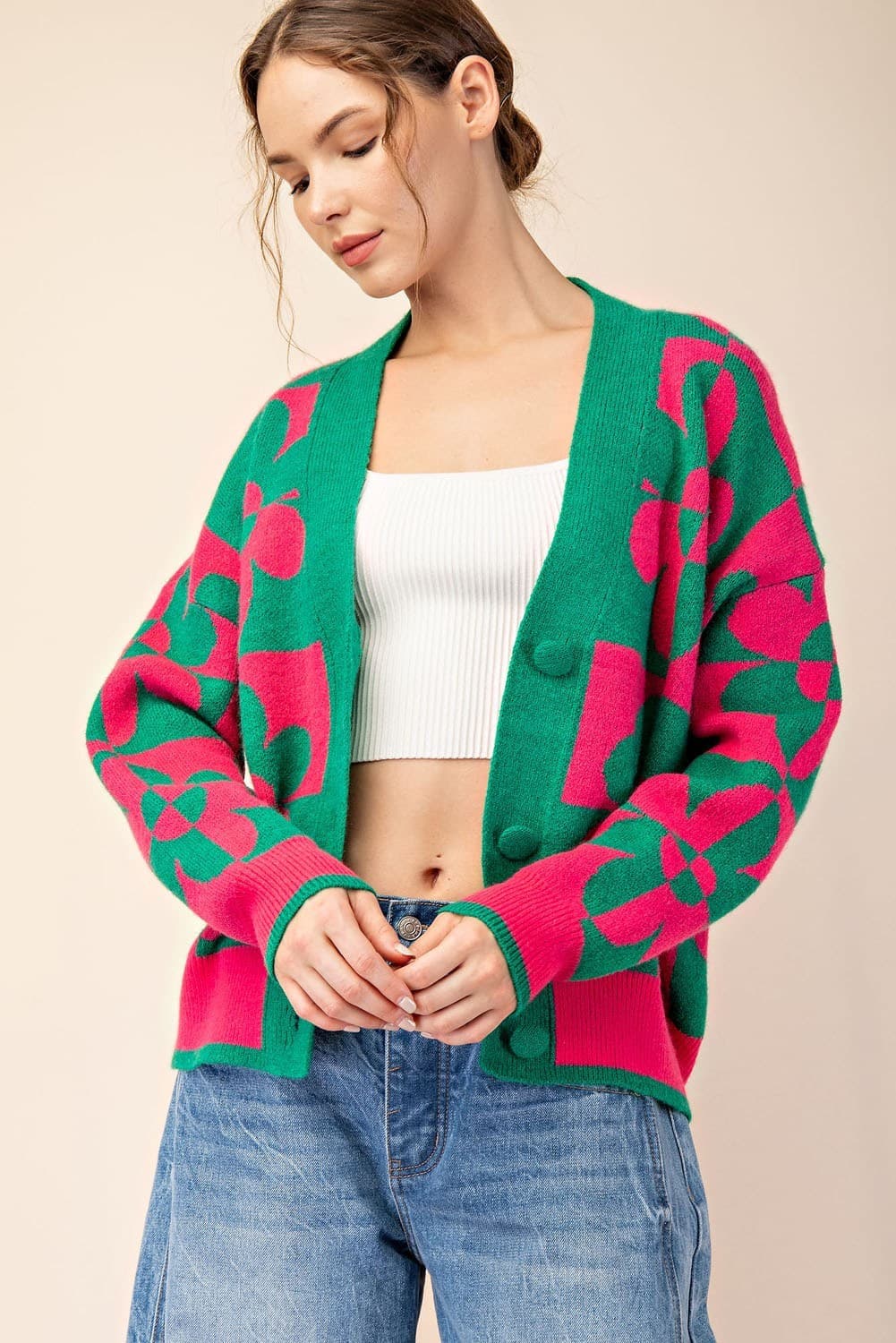 SJG8482 - GREEN / HOT PINK