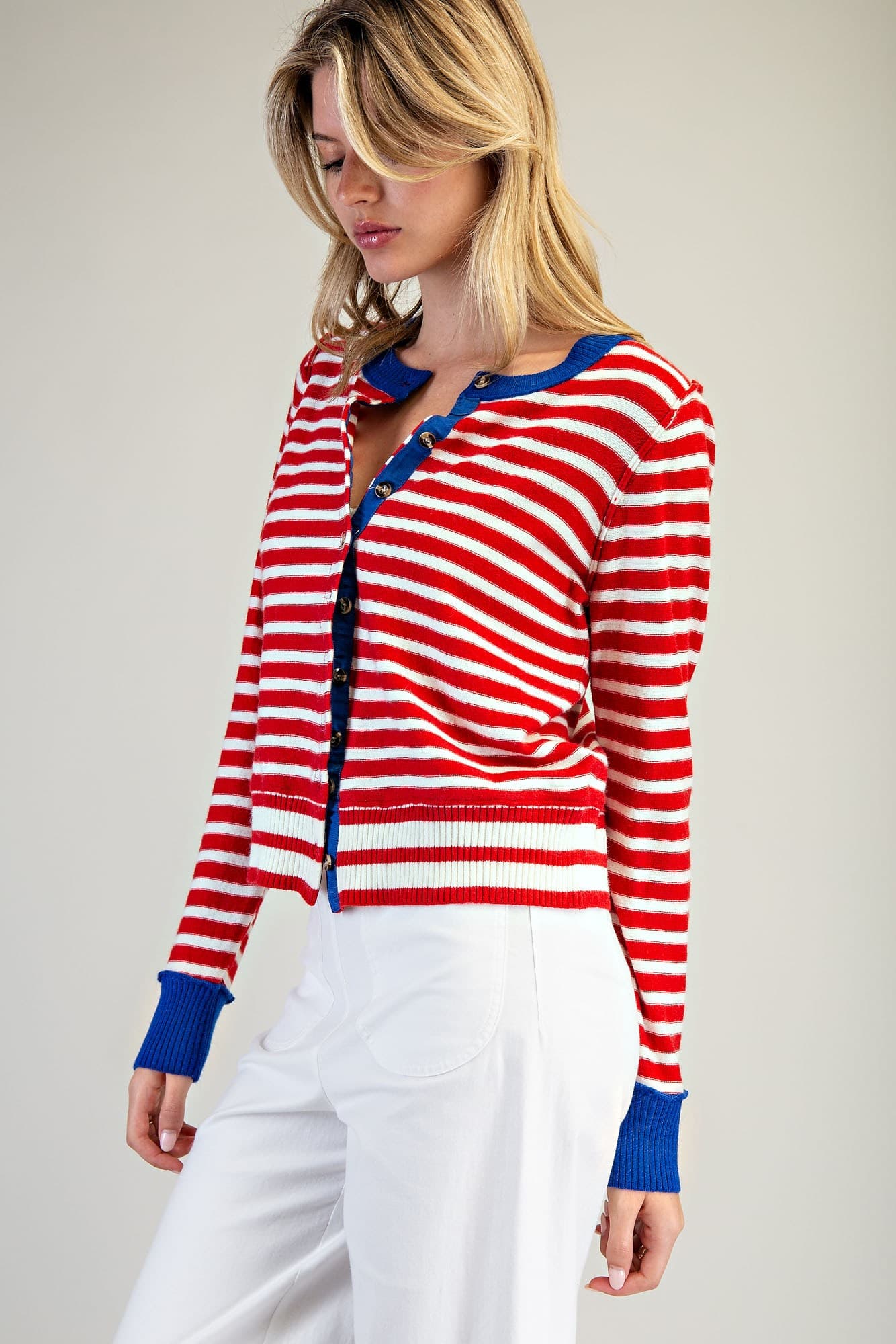 SJH15063 - CHERRY CREAM STRIPE