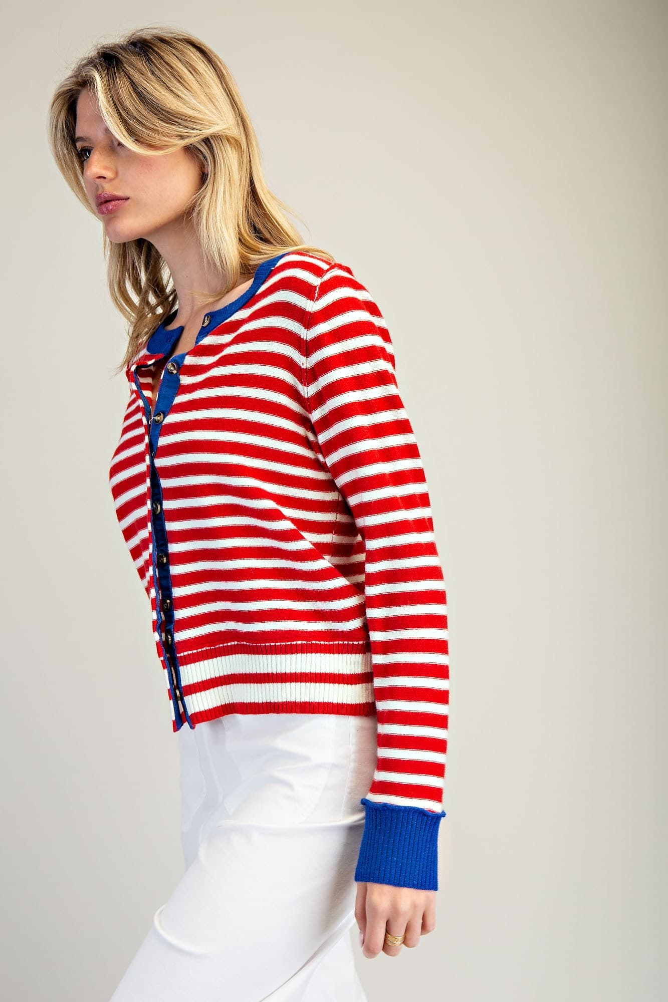 SJH15063 - CHERRY CREAM STRIPE