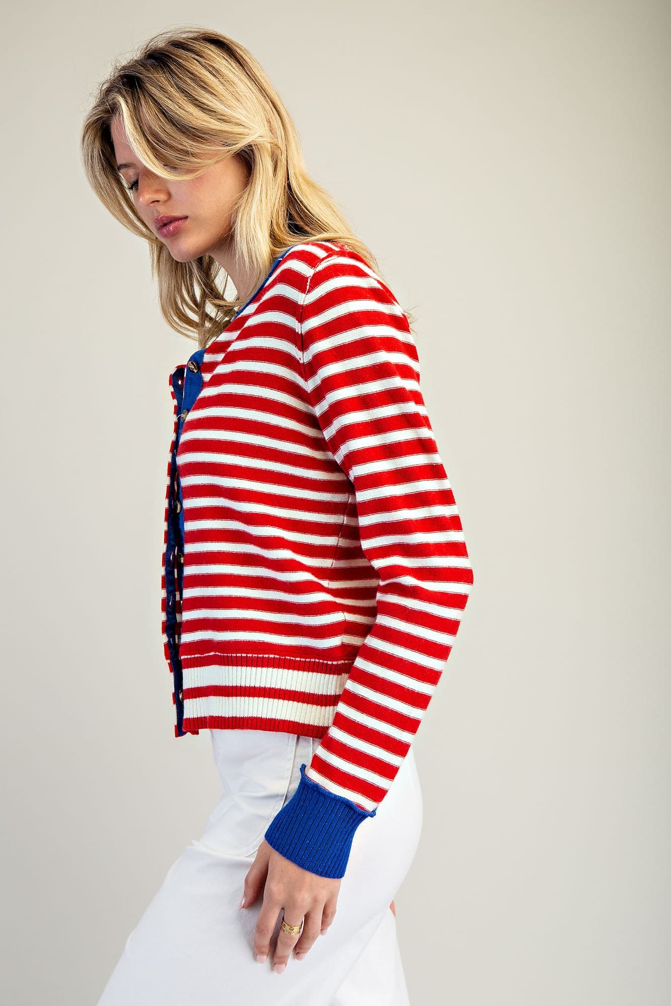 SJH15063 - CHERRY CREAM STRIPE