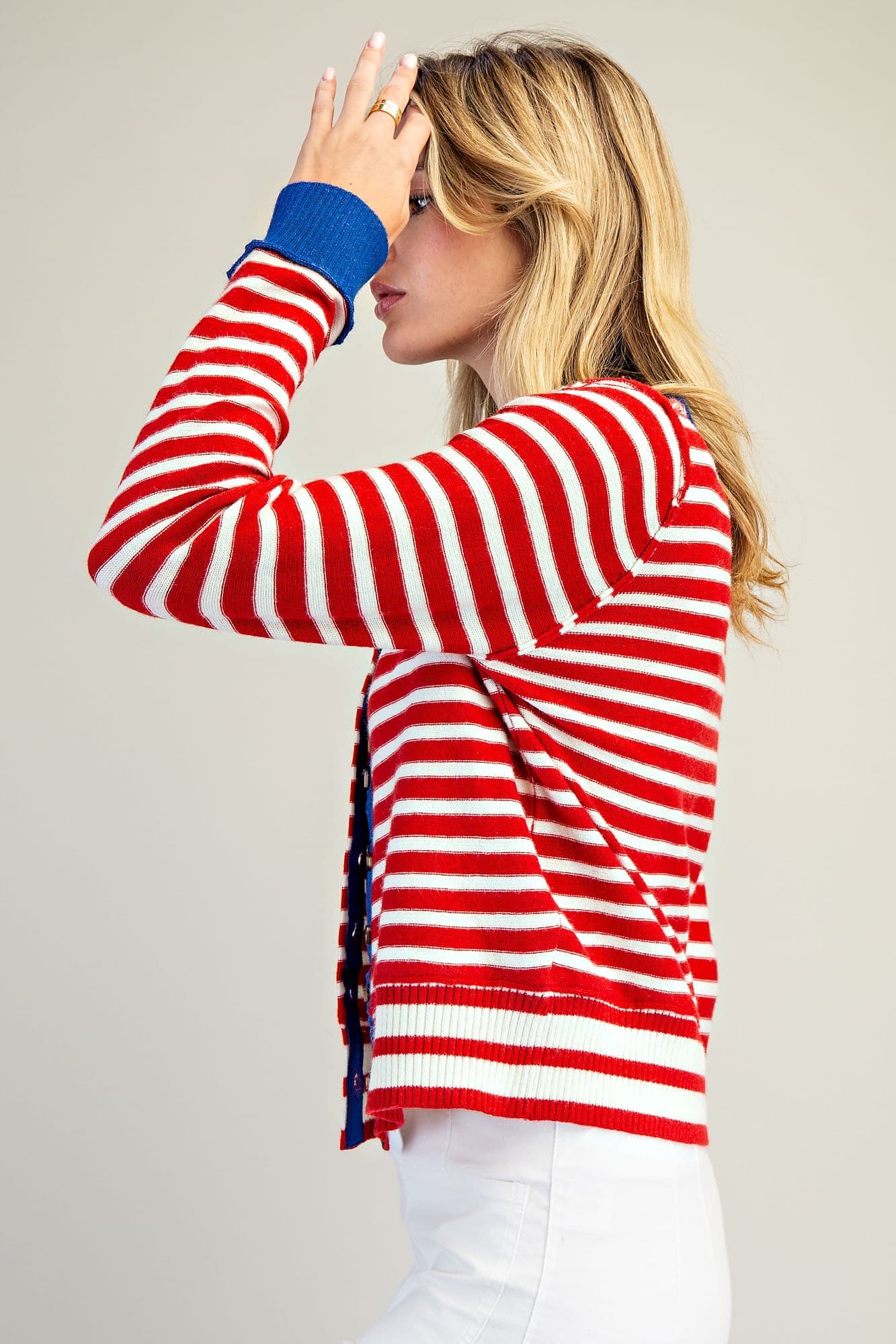 SJH15063 - CHERRY CREAM STRIPE