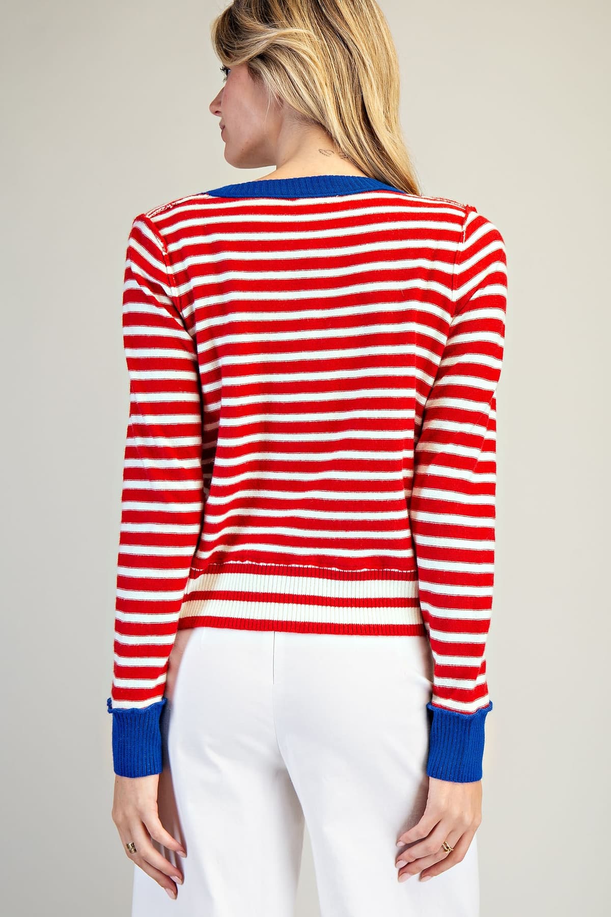 SJH15063 - CHERRY CREAM STRIPE