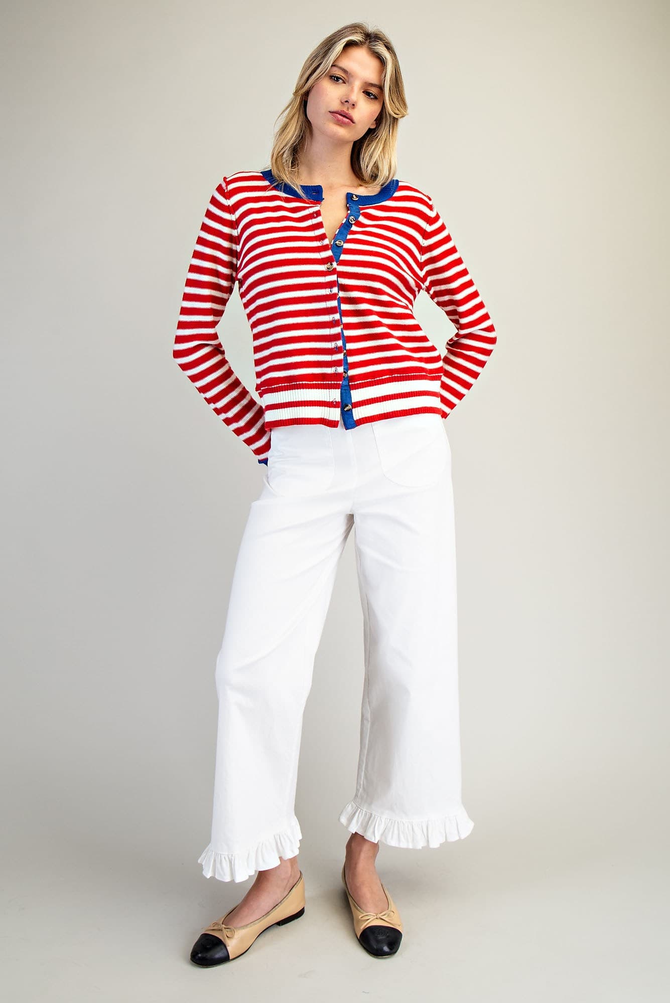 SJH15063 - CHERRY CREAM STRIPE