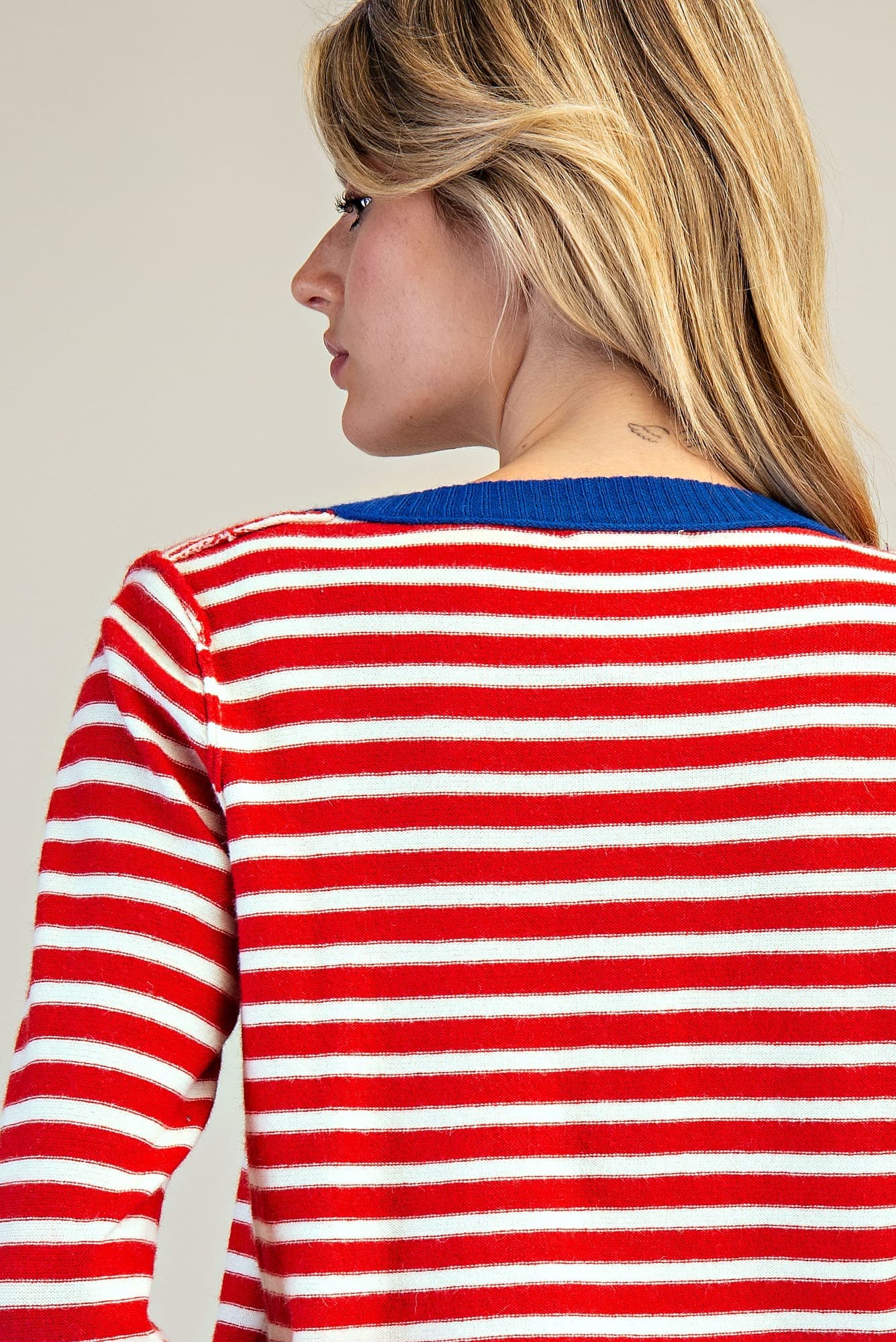 SJH15063 - CHERRY CREAM STRIPE