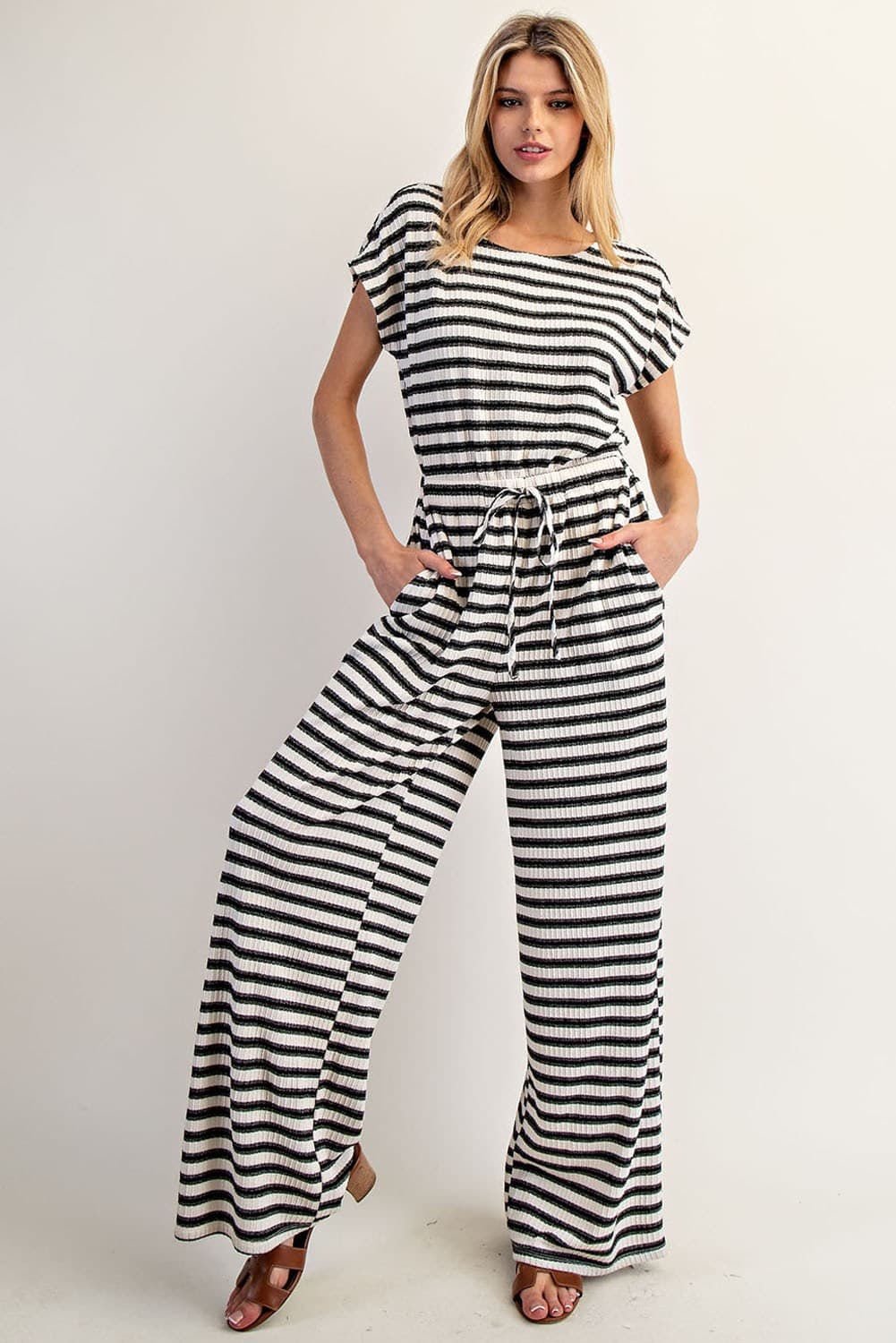 BK14297 - BLACK CREAM STRIPE