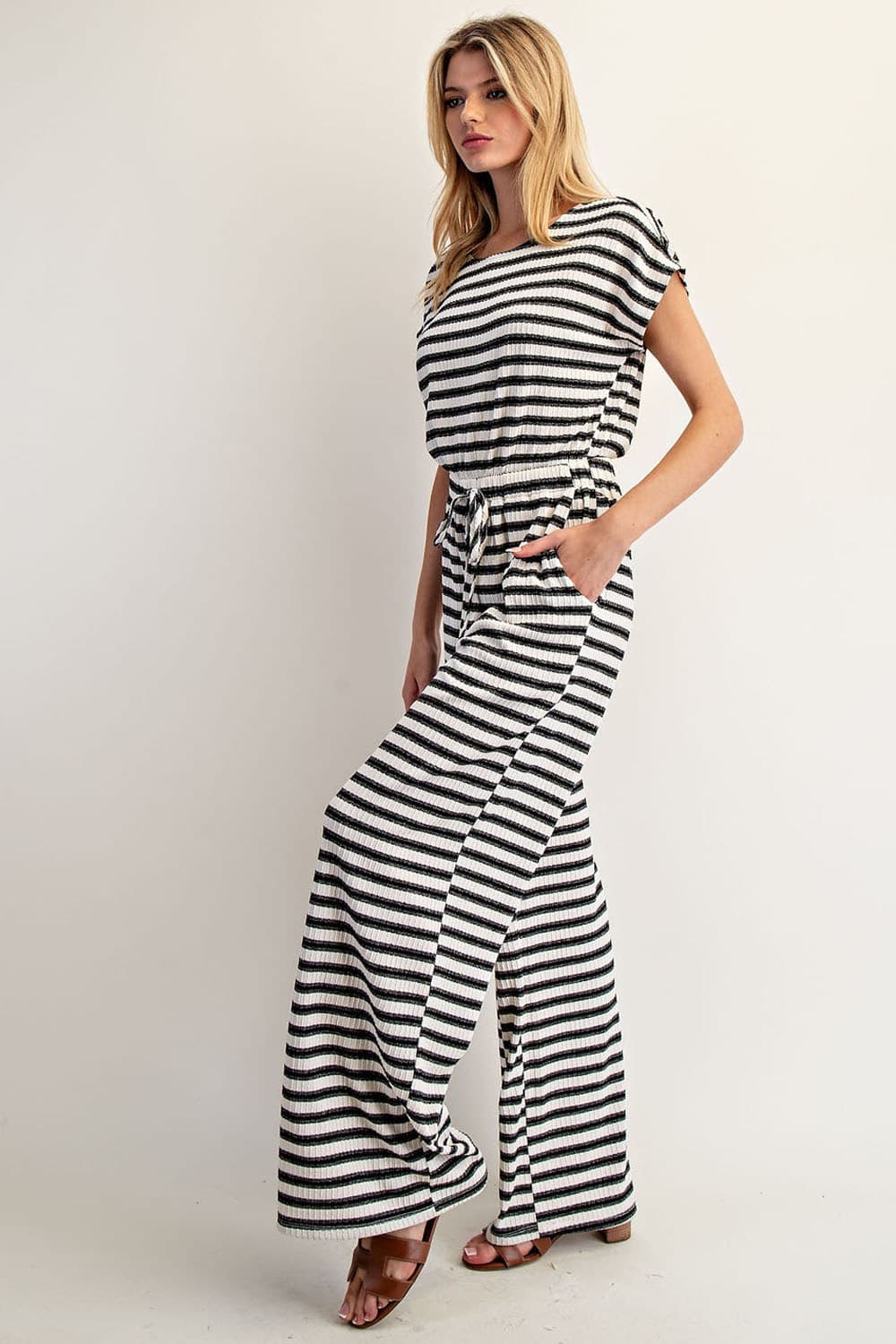 BK14297 - BLACK CREAM STRIPE