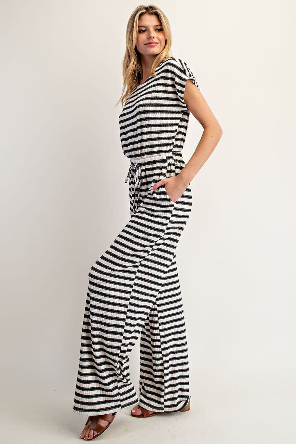 BK14297 - BLACK CREAM STRIPE