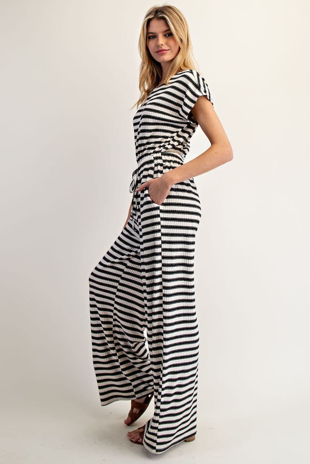 BK14297 - BLACK CREAM STRIPE